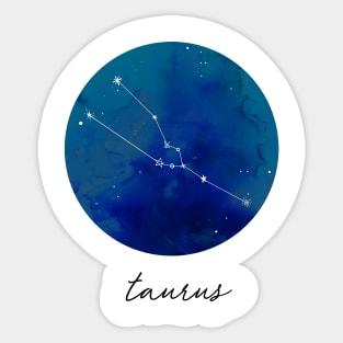 Taurus Zodiac Watercolor Constellation Sticker